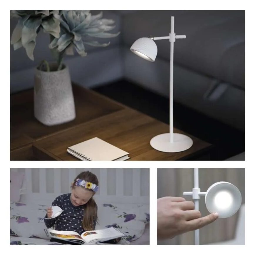 LED Zatemnitvena polnilna namizna svetilka magnetna 4v1 LED/4,2W/3,7V 4000K 1200mAh bela