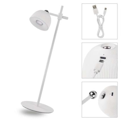 LED Zatemnitvena polnilna namizna svetilka magnetna 4v1 LED/4,2W/3,7V 4000K 1200mAh bela