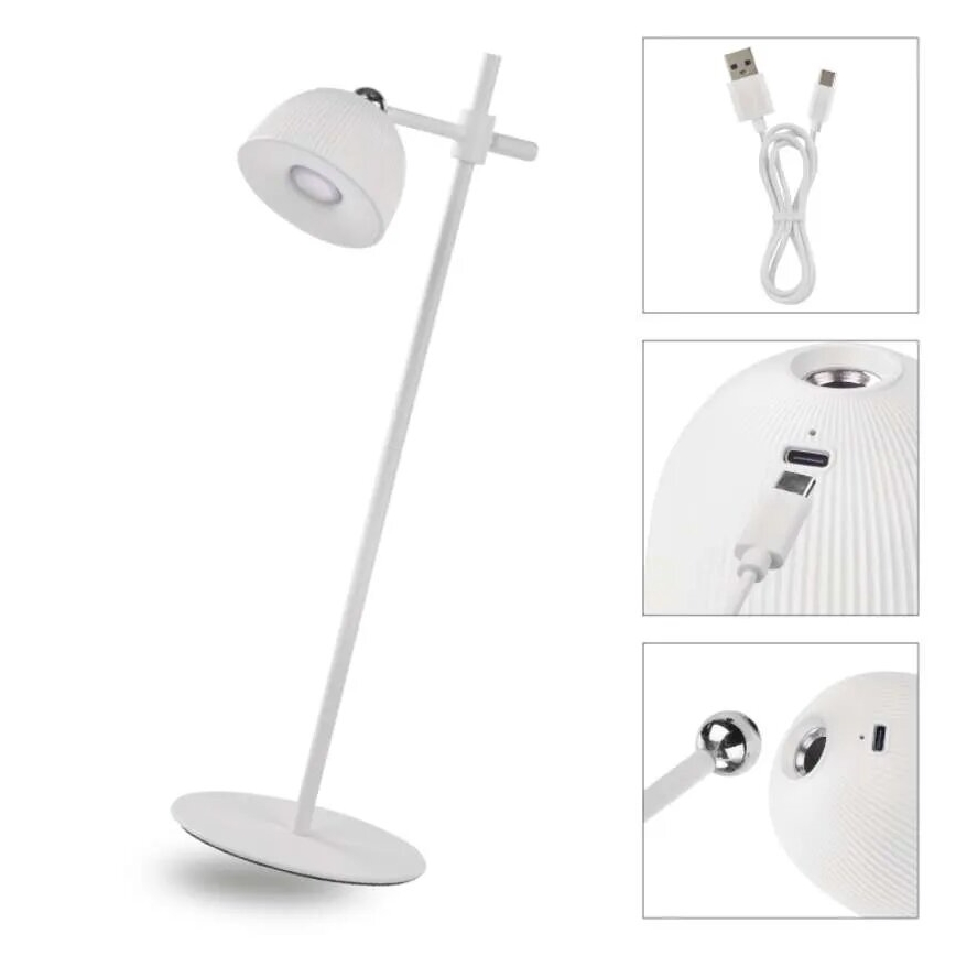 LED Zatemnitvena polnilna namizna svetilka magnetna 4v1 LED/4,2W/3,7V 4000K 1200mAh bela