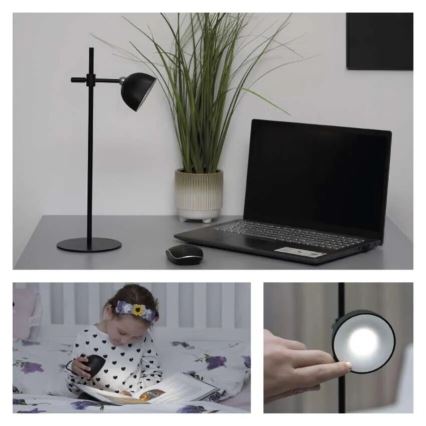 LED Zatemnitvena polnilna namizna svetilka magnetna 4v1 LED/4,2W/3,7V 4000K 1200mAh črna