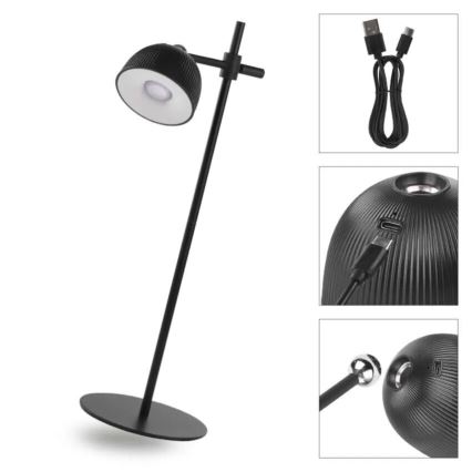 LED Zatemnitvena polnilna namizna svetilka magnetna 4v1 LED/4,2W/3,7V 4000K 1200mAh črna