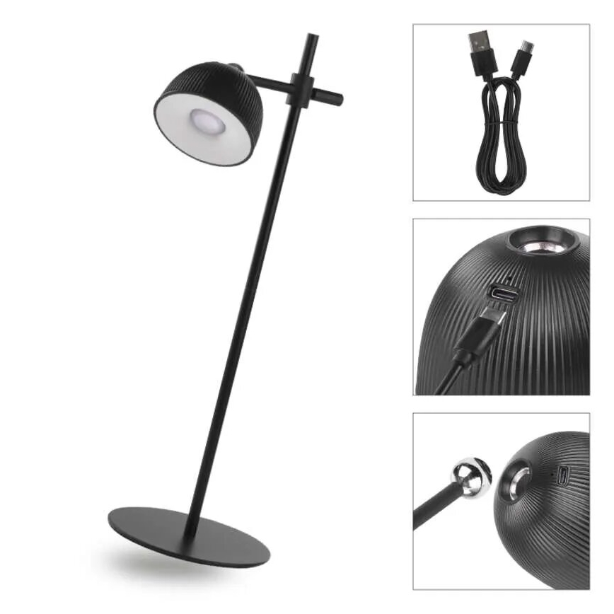 LED Zatemnitvena polnilna namizna svetilka magnetna 4v1 LED/4,2W/3,7V 4000K 1200mAh črna