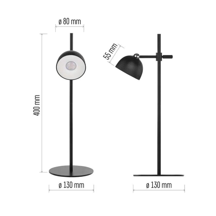 LED Zatemnitvena polnilna namizna svetilka magnetna 4v1 LED/4,2W/3,7V 4000K 1200mAh črna