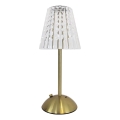 LED Zatemnitvena polnilna namizna svetilka na dotik ELBA LED/1,6W/800 mAh 3000/4000/6000K zlata/prozorna