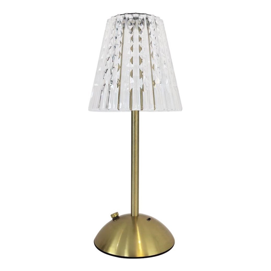 LED Zatemnitvena polnilna namizna svetilka na dotik ELBA LED/1,6W/800 mAh 3000/4000/6000K zlata/prozorna