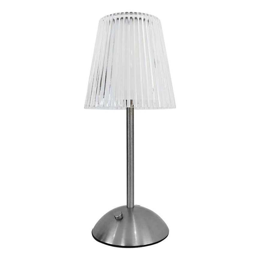 LED Zatemnitvena polnilna namizna svetilka na dotik ELBA LED/1,6W/800 mAh mat krom/prozorna
