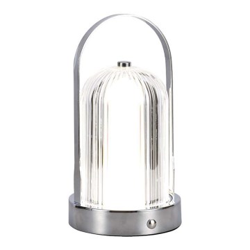 LED Zatemnitvena polnilna namizna svetilka na dotik LED/1W/5V 3000-6000K 1800 mAh mat krom