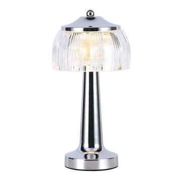 LED Zatemnitvena polnilna namizna svetilka na dotik LED/1W/5V 3000-6000K 1800 mAh sijajni krom