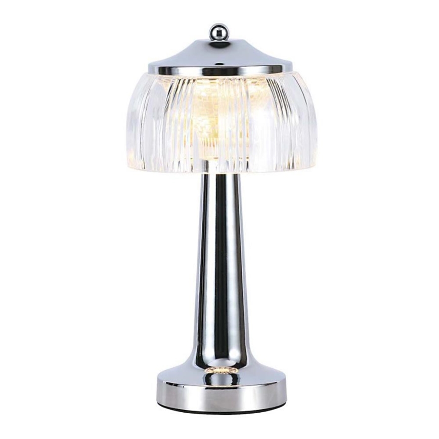 LED Zatemnitvena polnilna namizna svetilka na dotik LED/1W/5V 3000-6000K 1800 mAh sijajni krom