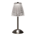 LED Zatemnitvena polnilna namizna svetilka na dotik LED/2,4W/5V 3000-6000K 1800 mAh sijajni krom