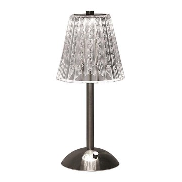 LED Zatemnitvena polnilna namizna svetilka na dotik LED/2,4W/5V 3000-6000K 1800 mAh sijajni krom
