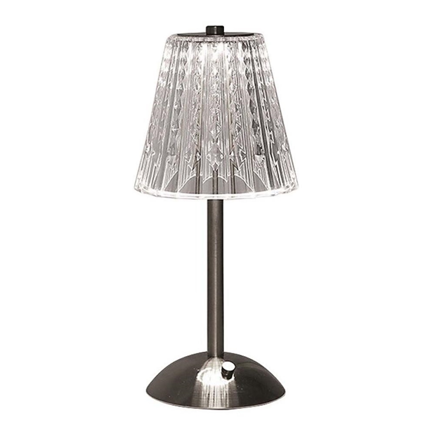 LED Zatemnitvena polnilna namizna svetilka na dotik LED/2,4W/5V 3000-6000K 1800 mAh sijajni krom