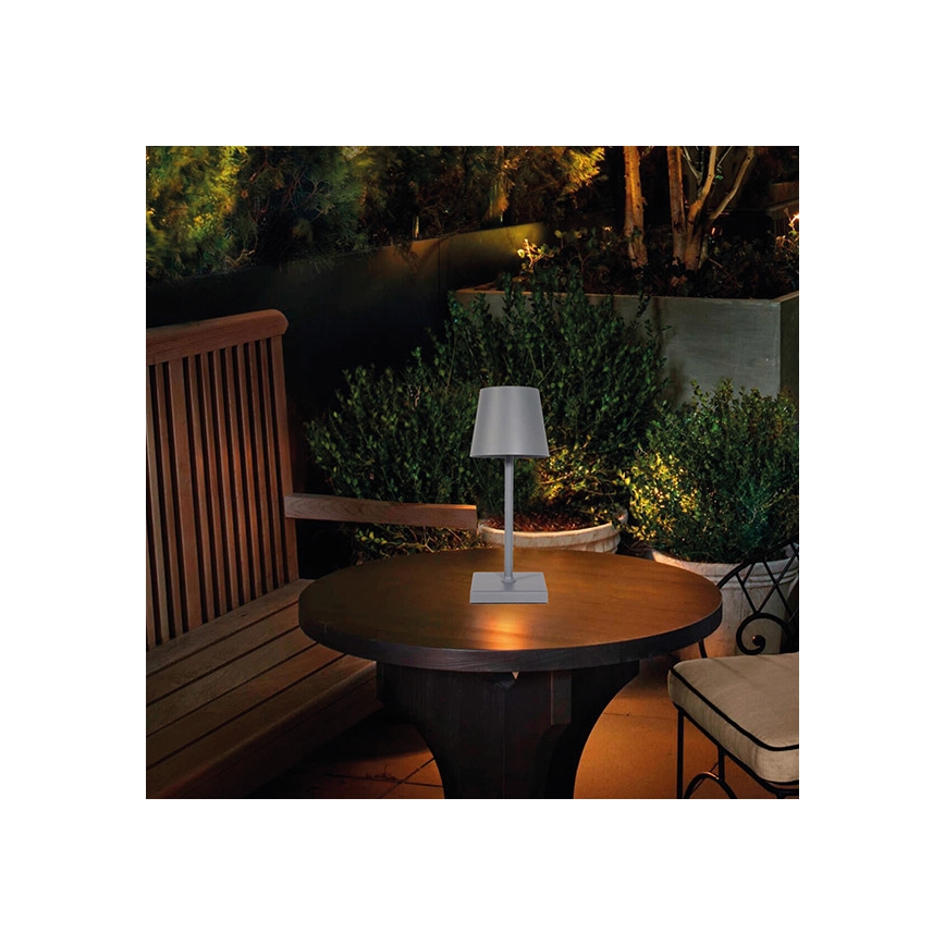 LED Zatemnitvena polnilna namizna svetilka na dotik LED/3,5W/5V 5200mAh siva