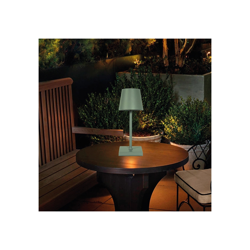 LED Zatemnitvena polnilna namizna svetilka na dotik LED/3,5W/5V 5200mAh zelena
