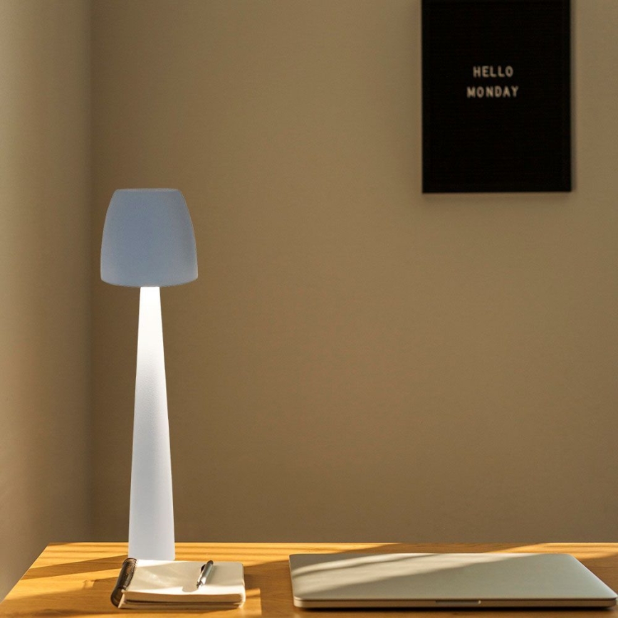 LED Zatemnitvena polnilna namizna svetilka na dotik LED/3W/5V 3000-6000K 1800 mAh bela