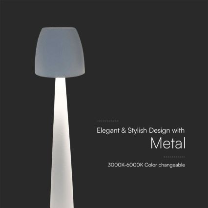 LED Zatemnitvena polnilna namizna svetilka na dotik LED/3W/5V 3000-6000K 1800 mAh bela