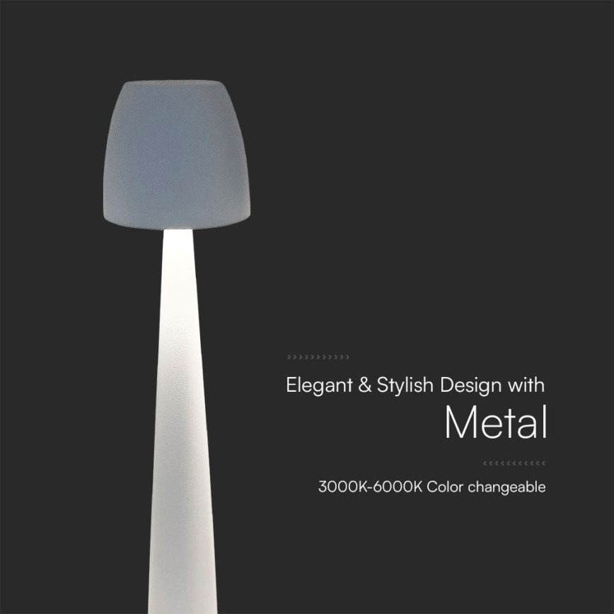 LED Zatemnitvena polnilna namizna svetilka na dotik LED/3W/5V 3000-6000K 1800 mAh bela