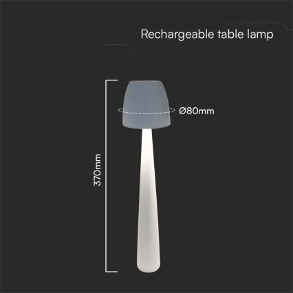 LED Zatemnitvena polnilna namizna svetilka na dotik LED/3W/5V 3000-6000K 1800 mAh bela