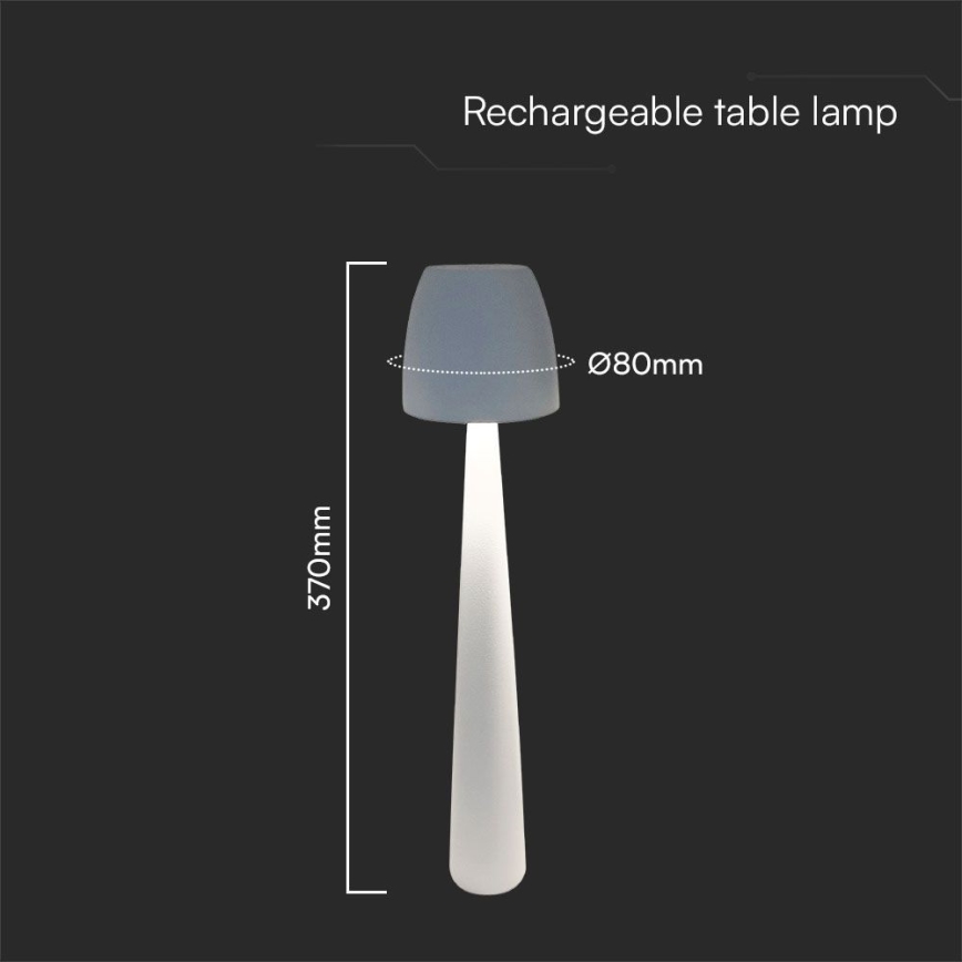 LED Zatemnitvena polnilna namizna svetilka na dotik LED/3W/5V 3000-6000K 1800 mAh bela