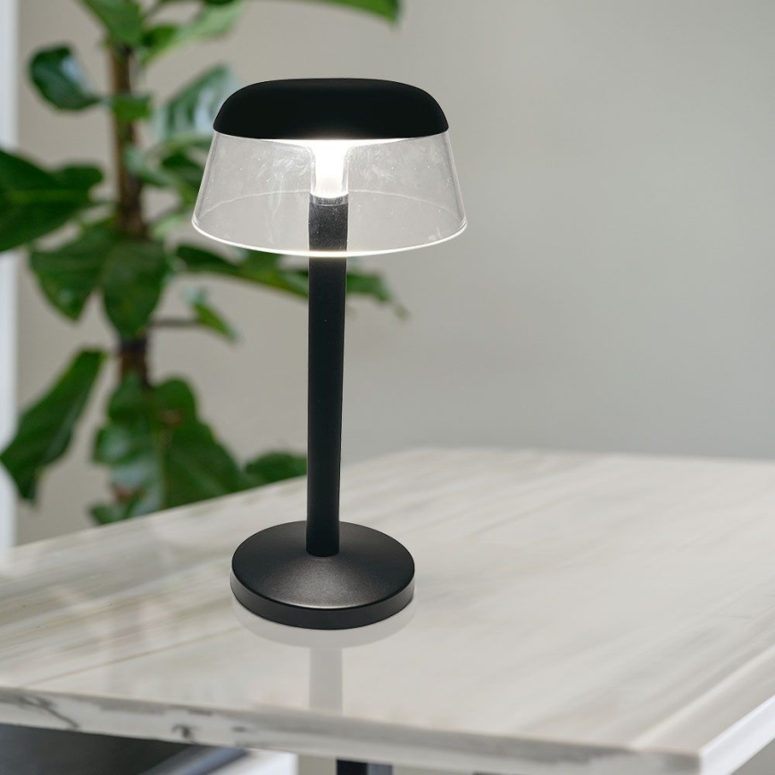 LED Zatemnitvena polnilna namizna svetilka na dotik LED/3W/5V 3000-6000K 1800 mAh črna
