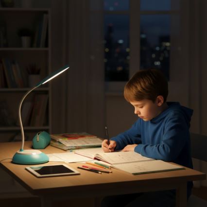 LED Zatemnitvena polnilna namizna svetilka VISUA LED/5W/5V 3000-5000K 1200 mAh modra