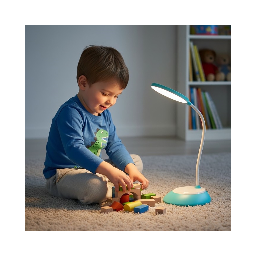 LED Zatemnitvena polnilna namizna svetilka VISUA LED/5W/5V 3000-5000K 1200 mAh modra