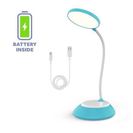 LED Zatemnitvena polnilna namizna svetilka VISUA LED/5W/5V 3000-5000K 1200 mAh modra