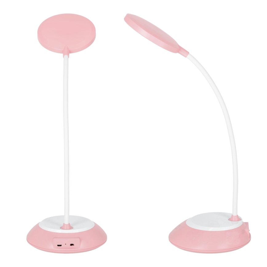 LED Zatemnitvena polnilna namizna svetilka VISUA LED/5W/5V 3000-5000K 1200 mAh roza
