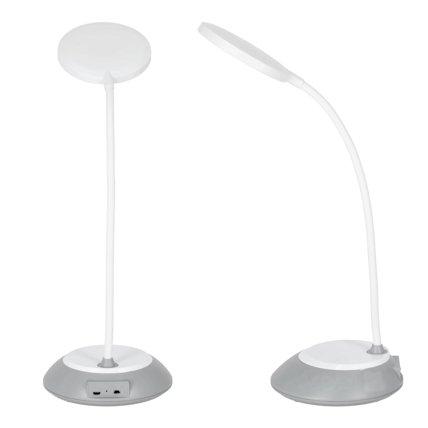 LED Zatemnitvena polnilna namizna svetilka VISUA LED/5W/5V 3000-5000K 1200 mAh siva