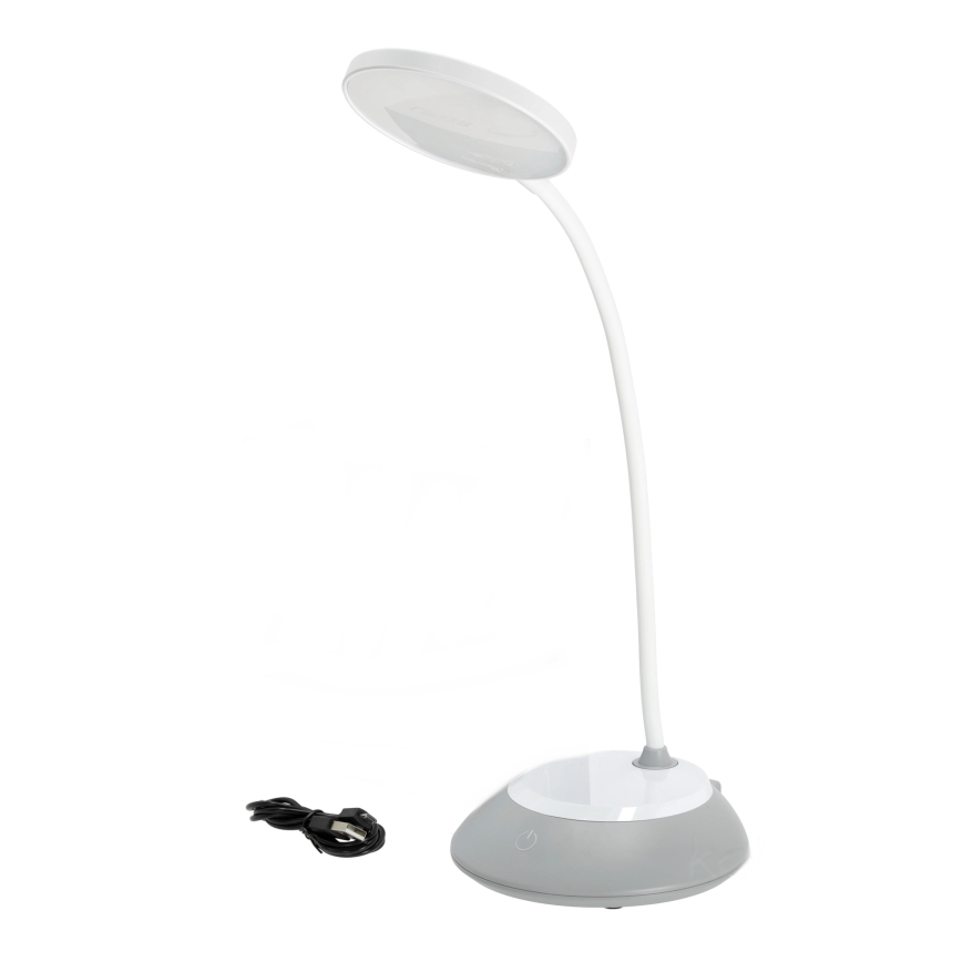 LED Zatemnitvena polnilna namizna svetilka VISUA LED/5W/5V 3000-5000K 1200 mAh siva