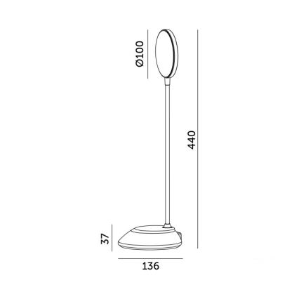LED Zatemnitvena polnilna namizna svetilka VISUA LED/5W/5V 3000-5000K 1200 mAh turkizna