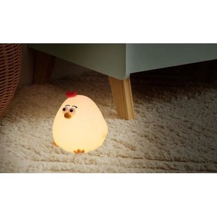 LED Zatemnitvena polnilna otroška nočna luč LED/1W/5V 3000K 800 mAh piščanec