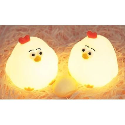LED Zatemnitvena polnilna otroška nočna luč LED/1W/5V 3000K 800 mAh piščanec