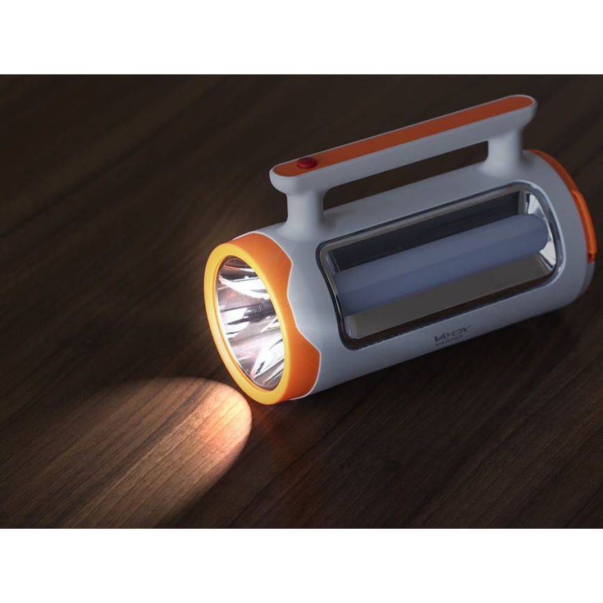 LED Zatemnitvena polnilna svetilka 2v1 s funkcijo power bank LED/5W/230V 3500 mAh