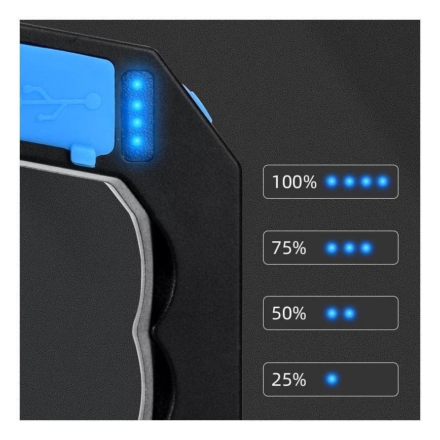 LED Zatemnitvena polnilna svetilka LED/5V IPX4 250 sijajni 1200 mAh