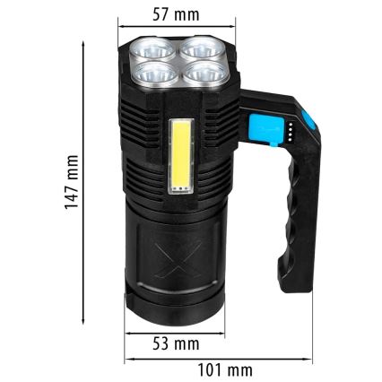 LED Zatemnitvena polnilna svetilka LED/5V IPX4 250 sijajni 1200 mAh