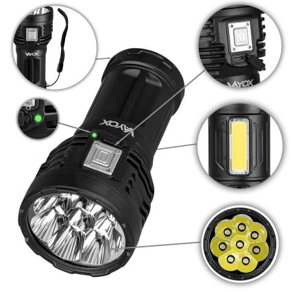 LED Zatemnitvena polnilna svetilka LED/5V IPX4 600 sijajni 1200 mAh