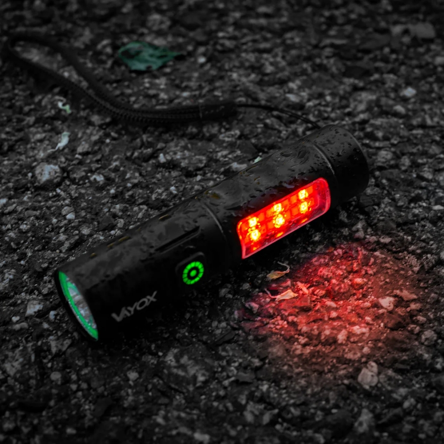 LED Zatemnitvena polnilna svetilka s rdeča luč LED/5W/5V IPX4 250 sijajni 2000 mAh