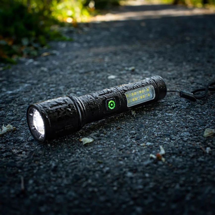LED Zatemnitvena polnilna svetilka s rdeča luč LED/5W/5V IPX4 260 sijajni 2000 mAh