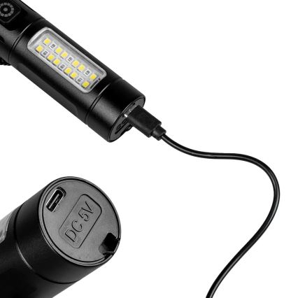 LED Zatemnitvena polnilna svetilka s rdeča luč LED/5W/5V IPX4 260 sijajni 2000 mAh