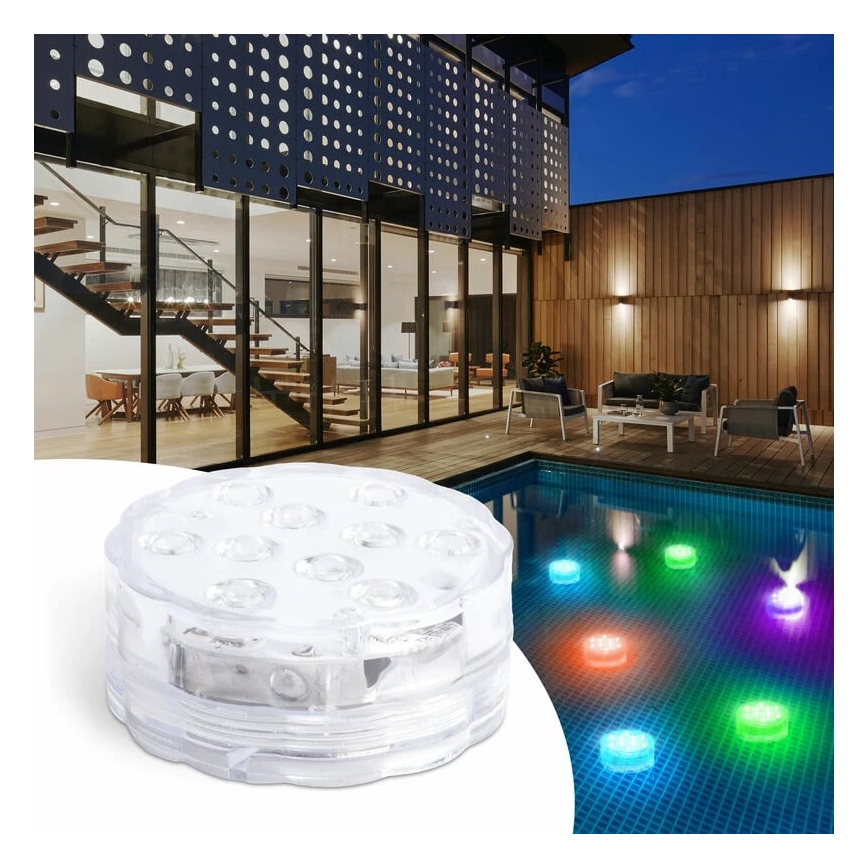 LED Zatemnitvena razsvetljava za bazen LED/3xAAA IP68 + Daljinski upravljalnik