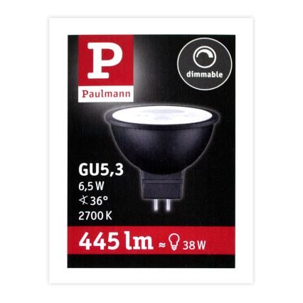 LED Zatemnitvena reflektorska žarnica GU5,3/6,5W/12V 2700K - Paulmann 28757