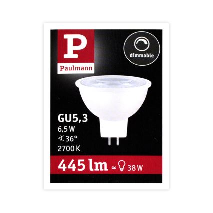 LED Zatemnitvena reflektorska žarnica GU5,3/6,5W/12V 2700K - Paulmann 28758