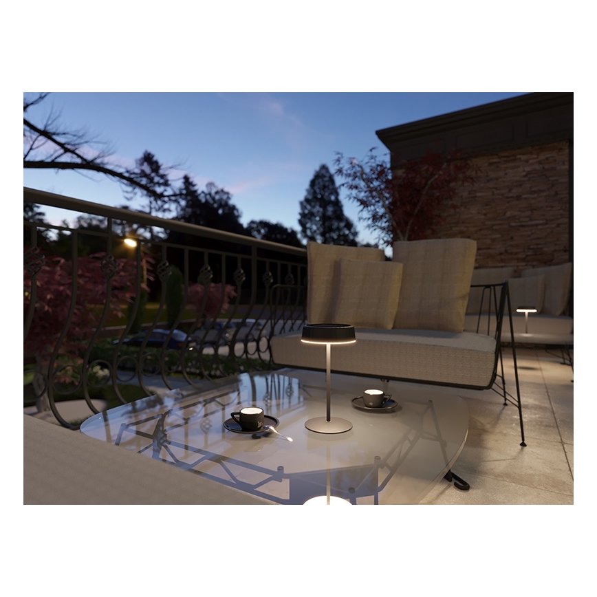 LED Zatemnitvena solarna polnilna namizna svetilka VIVIEN LED/3W/5V 2700K 1600 mAh IP54 črna