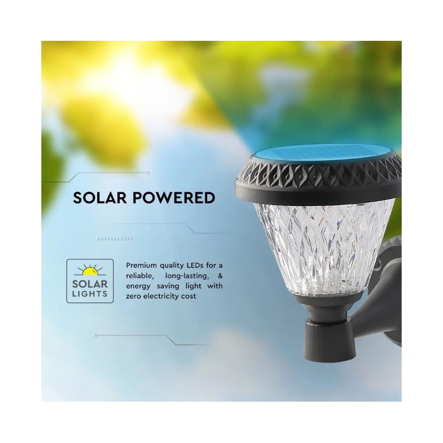 LED Zatemnitvena solarna stenska svetilka LED/0,8W/5,5V 3000/4000/6400K IP44 + Daljinski upravljalnik
