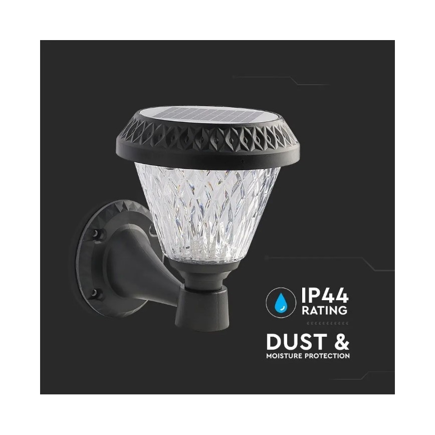 LED Zatemnitvena solarna stenska svetilka LED/0,8W/5,5V 3000/4000/6400K IP44 + Daljinski upravljalnik