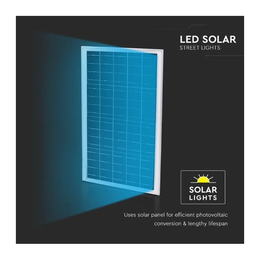LED Zatemnitvena solarna ulica svetilka LED/50W/6,4V 4000K IP65 50000 mAh + Daljinski upravljalnik