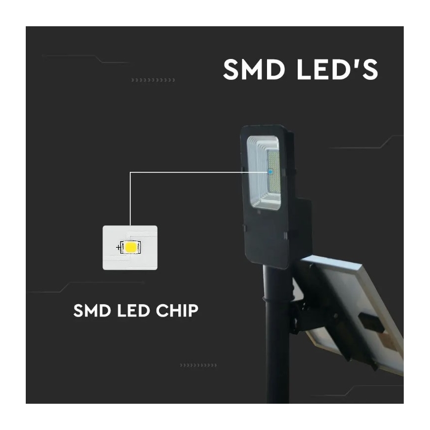LED Zatemnitvena solarna ulica svetilka LED/50W/6,4V 4000K IP65 50000 mAh + Daljinski upravljalnik