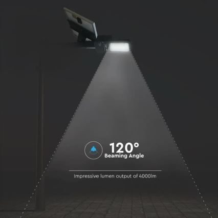 LED Zatemnitvena solarna ulica svetilka LED/50W/6,4V 6000K IP65 50000 mAh + Daljinski upravljalnik