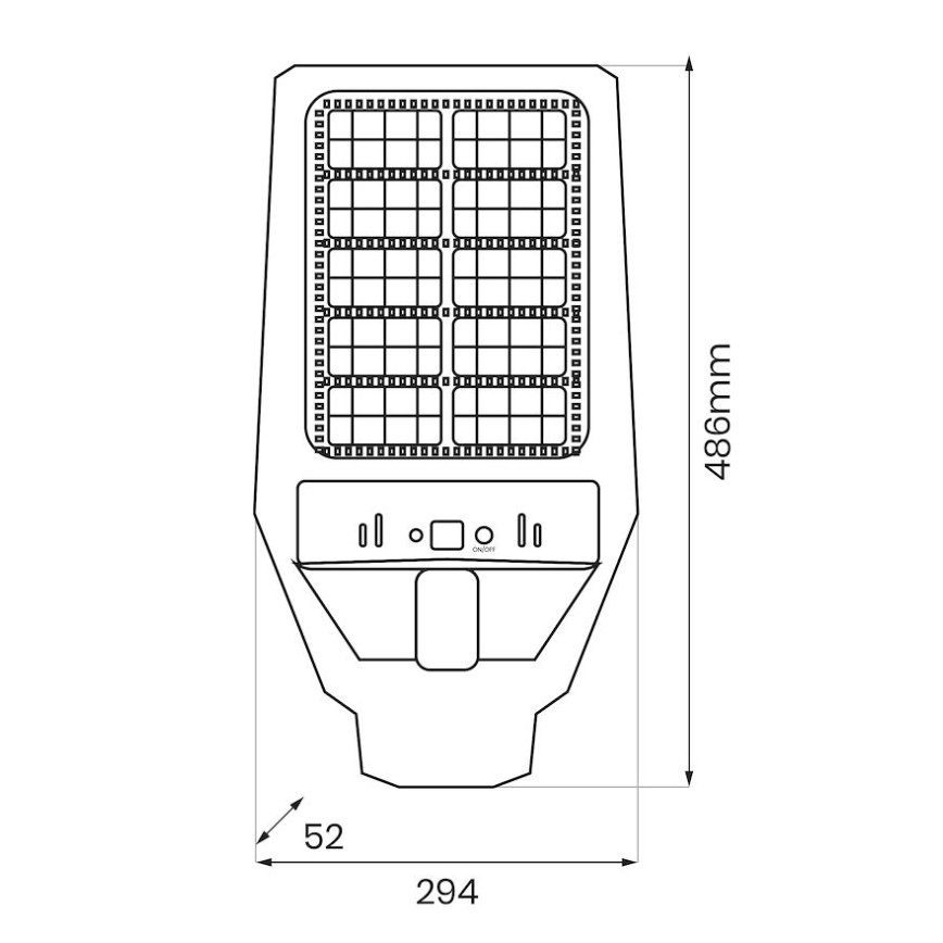 LED Zatemnitvena solarna ulica svetilka s senzorjem KERS LED/300W/3,2V 6500K 8000 mAh IP65 siva + Daljinski upravljalnik